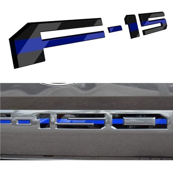 Ford F-150 Tailgate Insert letters Black and Blue NWT - Picture 1 of 9